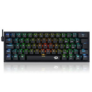 Teclado Mecânico Gamer Redragon Fizz, K617, RGB, Switch Blue, com fio - Redragon