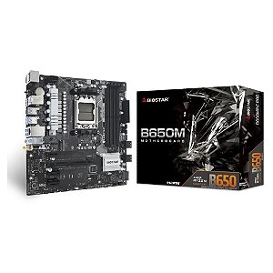 Placa-Mãe B650MT, AM5, DDR5, Socket uATX, PCIe, Ver: 6.0 - Biostar