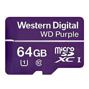 Cartão de Memória Micro SD WD Purple QD101 64GB - Western Digital (Lacrado)