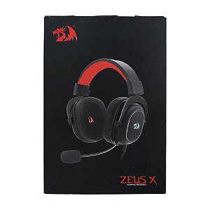 Headset Gamer Zeus X Chroma Mk. II Com Fio, USB, RGB, Preto/Vermelho - Redragon