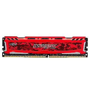 Memória Ram Gamer Ballistix Vermelha, 8GB, DDR4, 2666MHz - Micron