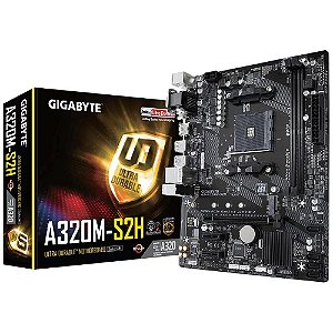Placa Mãe GA-A320M-S2H, AMD 1ª a 5ª Gen, Socket AM4, DDR4, PCIe - Gigabyte