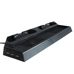 Suporte Vertical Com Cooler Para PS4 Pro e Base Carregadora de DualShock 4