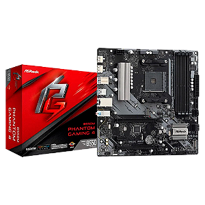 Placa Mãe Phantom Gaming 4 B550M , AMD 3ª a 5ª Gen, Socket AM4, DDR4, PCIe - ASRock