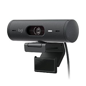 WebCam Brio 500 Full HD, 1080p, 30 FPS, Com duplo Microfones, Grafite e Suporte - Logitech