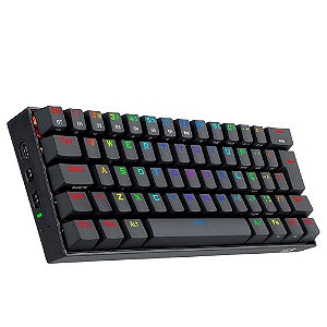 Teclado Mecânico Gamer Draconic Pro, RGB, 60%, ABNT2, Switch Brown, Preto, Com fio - Redragon