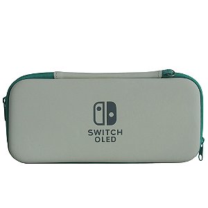 Case Protetora Branco com Ciano para Nintendo Switch Oled