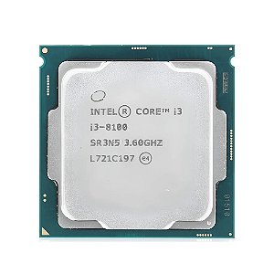 Processador Intel Core I3-8100, LGA 1151, 8ª Gen, 3.60GHz, 6MB - Intel