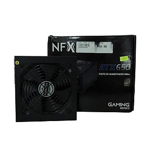 Fonte NFX Gaming Series , 650w, 80 Plus Bronze, ATX, Bivolt