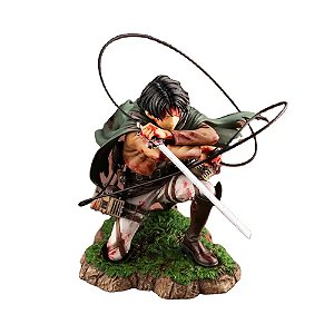 Action Figure Levi Ackerman Attack On Titan Battle Squatting Ver. 18cm