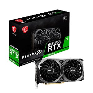 Placa de Vídeo Nvidia Geforce RTX 3060 Ti Ventus 2x Black, 8GB OC, GDDR6X, 256-bit - MSi