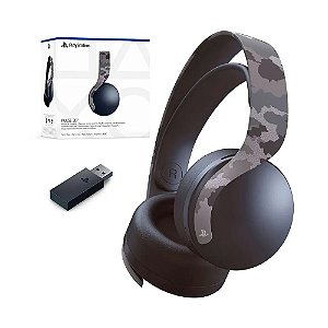 Headset Sony Pulse 3D Gray Camouflage sem fio - PS4, PS5 e VR