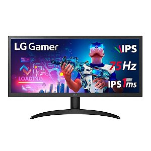Monitor Preto 26WQ500-B 26", IPS, UltraWide Full HD, 75Hz, 1ms, HDR10, 2xHDMI/Display - LG