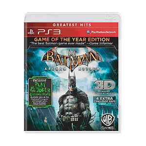 Jogo Batman: Arkham Asylum - PS3 (Greatest Hits, Lacrado)