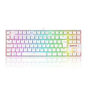Teclado Mecânico Gamer Kumara Branco com fio - Redragon