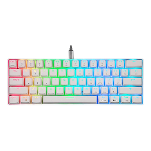 Teclado Mecânico Gamer Motospeed Branco Switch Blue com fio - CK61