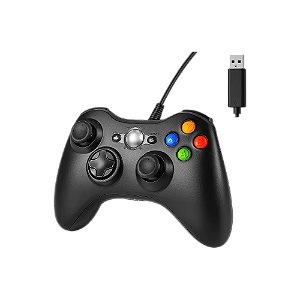 Controle Xbox 360 Preto Com Fio - Paralelo (NOVO)
