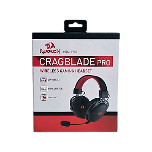 Headset Gamer Cragblade Pro sem Fio Preto/Vermelho - Redragon (NOVO | EMBALAGEM)