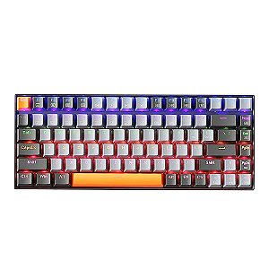 Teclado Gamer K500A Com fio, Light Gray, RGB, TKL 75%, Switch Vermelho - Machenike