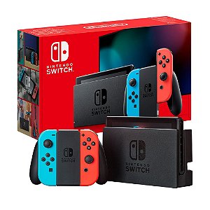 Console Nintendo Switch Azul/Vermelho Neon V1 - Nintendo (Desbloqueado)