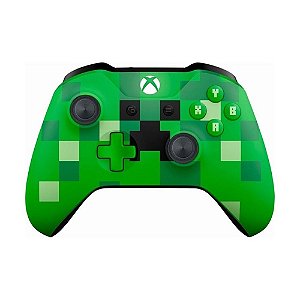 Controle Microsoft Minecraft Creeper sem fio - Xbox One S