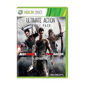 Pacote Ultimate Action Triple: Just Cause 2 + Sleeping Dogs + Tomb Raider - Xbox 360