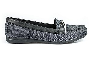 Sapato Mocassim Amarílis grafite/preto