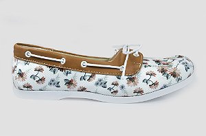 Dock side Janaína Mineta Floral/Caramelo