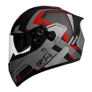 Capacete GP Tech V128 Fusion Fosco Preto e Vermelho