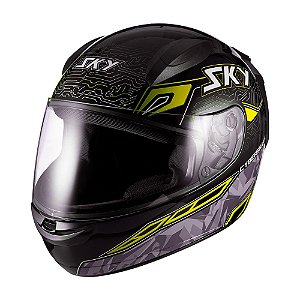 Capacete Sky Cybersnake Fosco Amarelo 60