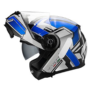 Capacete GP Tech A118 SV Fusion Articulado Preto Azul 60