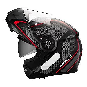 Capacete GP Tech A118 SV Pulse Articulado Preto Cinza Vermelho Fosco 60