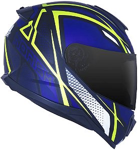 Capacete Norisk Ninja Matte Azul Amarelo 62