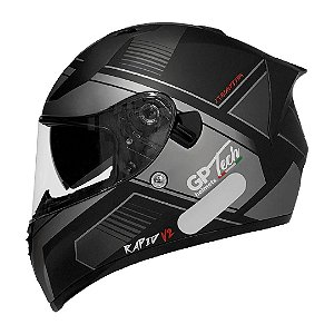 Capacete GP Tech V128 Rapid V2 Fosco Preto Titanium