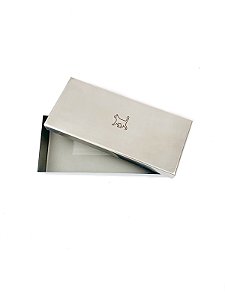 ESTOJO DE INOX 18x08x03 PERSONALIZADO GATINHO PONTILHADO