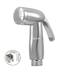 Gatilho De Ducha Higiênica Chuveirinho Cromo ABS + Suporte
