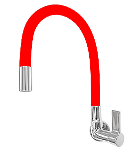 Torneira Cozinha Parede Flexível Luxo Color Red C-65