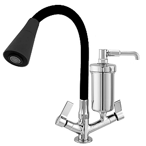 Torneira Filtro Cozinha Bancada Gourmet Preta 2186 C-65