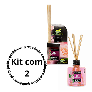 KIT com 2 Difusor de Ambientes Amazônia Aromas 270ml Lavanda Inglesa