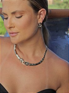 Conjunto Chocker Pantera Cravejado