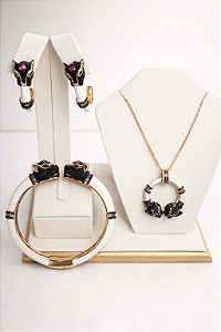 Conjunto Cravejado Esmaltado