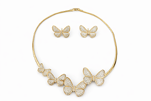 Conjunto Borboleta Chocker Cravejado