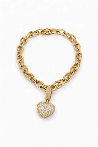 Pulseira Coração Cravejada