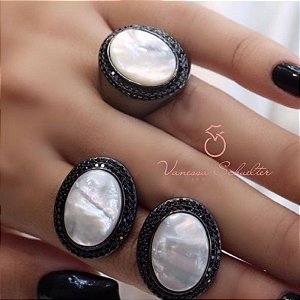 Conjunto Madrepérola Cravejado