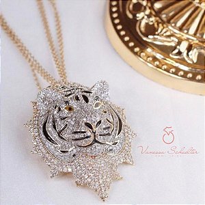 Colar Tigre Luxo Cravejado