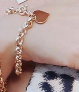 Pulseira Elo com Pingente Coração
