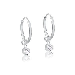 Brinco argola com ponto de luz