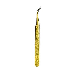 Pinça  Curva Dourada com Glitter
