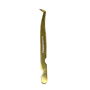 Pinça Lash Pro LP02 Chanfrada Dourada
