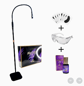 Aparelho LED Mystique de Chão p/ Extensão de Cílios (Luminária UV + Cola Mystique + Óculos + Pads)